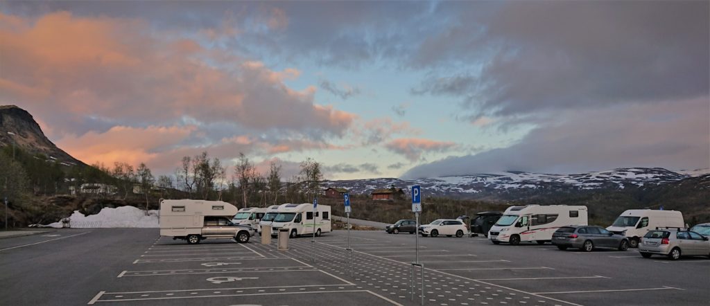 bobilparkering Vøringsfossen i Måbødalen